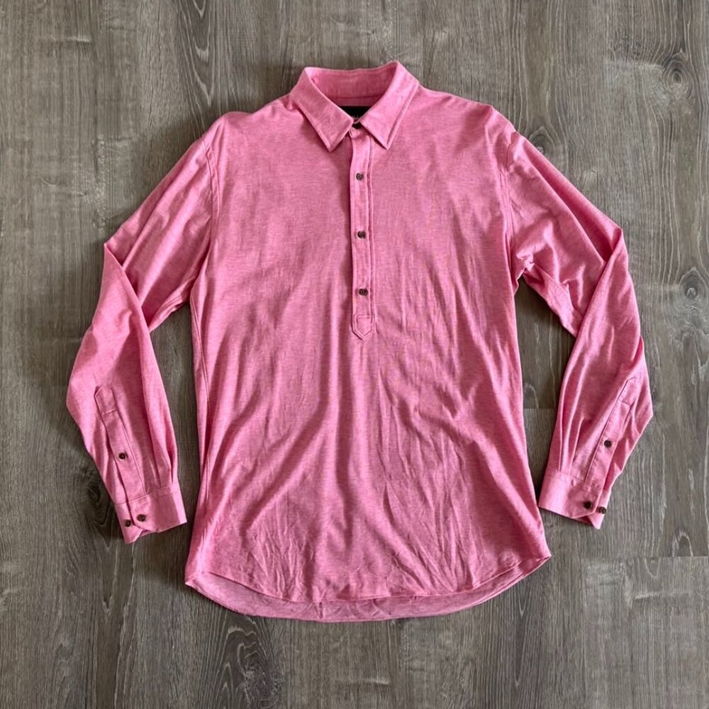 Alton Lane 100% Cotton Tailored Fit Golf Polo Shirt | Dress Casual | Salmon Pink